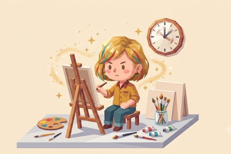 工作到忘記時間是怎麼發生的？心流：專注帶來的快樂狀態——六型職場人格插畫