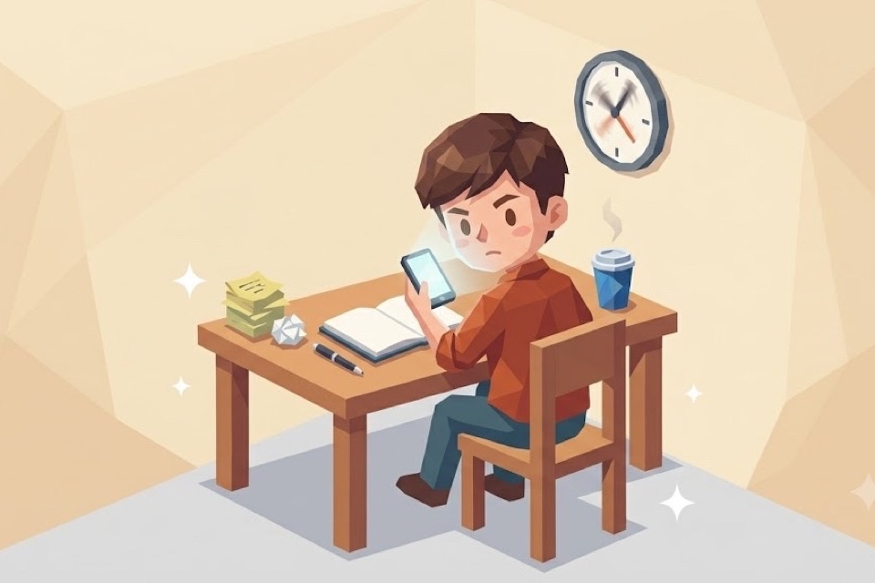 明天再做就好了啦？800 篇研究拆解拖延的 4 個原因——六型職場人格插畫