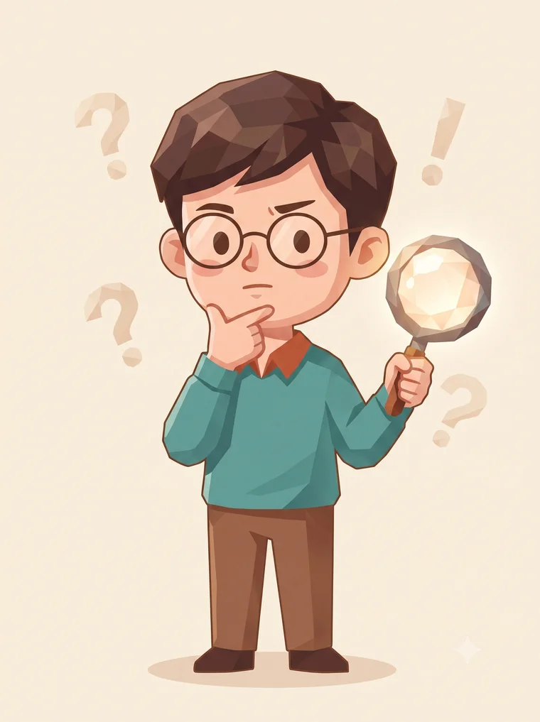 思考者角色插畫：凡事想搞懂原理的研究派